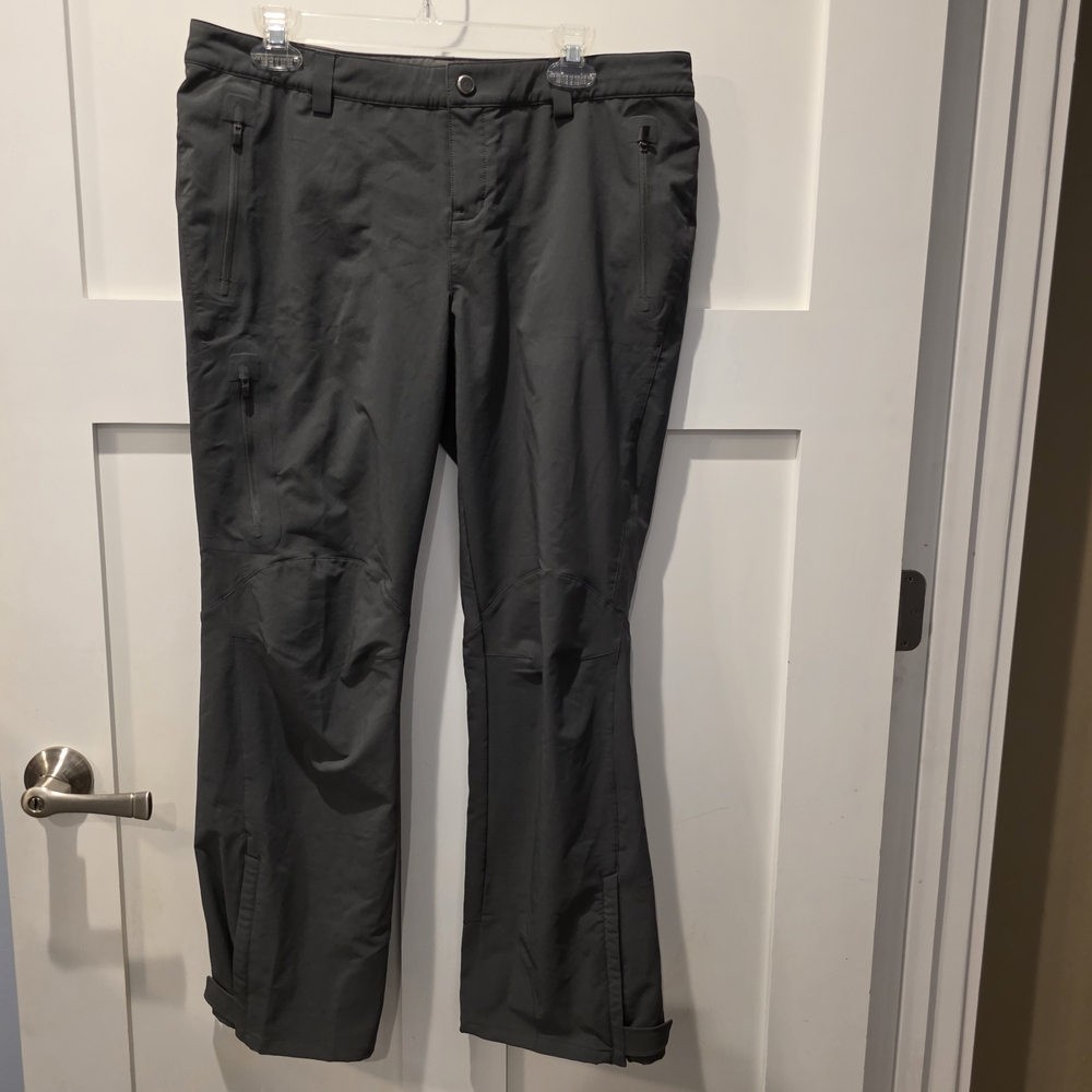 REI Womens Hiking Pants 12 Petites Gray Outdoors Trousers Adjustable waist ankle
